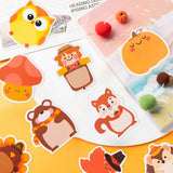 Xqumoi 30 Pack Turkey Pumpkin Sticky Notes, Total 600 Sheets, Cute Thanksgiving Fall Animal Fox Bear Hedgehog Harvest Self Sticky Memo Pads for Office School Classroom Student Kids Autumn Party Favor