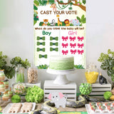 Xqumoi Wild Animals Gender Reveal Party Games Jungle Safari Themed Cast Your Vote Gender Reveal Poster with Team Boy Team Girl Voting Stickers Set Party Pin Games Supplies Decorations Baby Shower