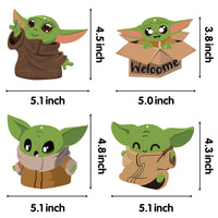 Xqumoi 80Pcs Baby Yoda Party Decorations, Centerpiece Sticks Table Toppers and Stickers, Cupcake Toppers Photo Booth Props for Kids Space Galaxy Wars Child Alien Themed Party Favors Supplies Birthday