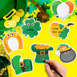 Xqumoi 30 Pack St. Patrick's Day Mixed Sticky Notes Total 600 Sheets Irish Lucky Green Shamrock Clover Gnome Self Adhesive Notepads Office Supplies for School Student Kids Class Party Favor