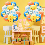 Xqumoi 52Pcs Duck Balloons Set 12Inch Confetti Yellow Blue Cute Ducky Bathtub Bubble Pattern Latex Balloons for Baby Shower Rubber Duck Themed Boys or Girl 1st Birthday Party Decoration Supplies