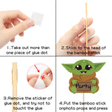 Xqumoi 80Pcs Baby Yoda Party Decorations, Centerpiece Sticks Table Toppers and Stickers, Cupcake Toppers Photo Booth Props for Kids Space Galaxy Wars Child Alien Themed Party Favors Supplies Birthday