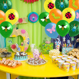 Xqumoi 50Pcs Bugs Party Balloons 12Inch Spring Summer Insect Theme Latex Balloons Party Decorations Supplies Butterfly Bee Ladybug Caterpillar Stag Beetle Patterns Balloon for Birthday Baby Shower