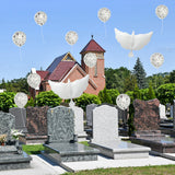 Xqumoi 28Pcs White Memorial Balloons Set Funeral Celebration of Life Remembrance Condolence Latex Balloons Peace Dove Foil Balloons Miss You Forever Love You Always We Will Never Forget You Decoration