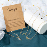 Xqumoi Scorpio Zodiac Layer Necklaces 14K Gold Plated 12 Constellation Cubic Zirconia Stones Zodiac Dainty Pendant Choker Horoscope Astrology Star Necklace Jewelry Birthday Gift for Women Girls