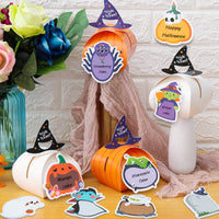 Xqumoi 30 Pack Halloween Sticky Notes, Weird Characters Sticky Notepad Pumpkin Skull Ghost Witch Memo Pads Self-Adhesive Notes for Home Office School Classroom Student Party Favor (Total 600 Sheets)