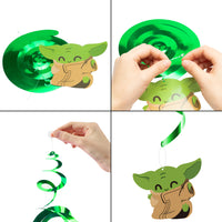 Xqumoi 30Ct Baby Yoda Hanging Swirls Decorations Whirls Glitter Foil Ceiling Streamers Outer Space Galaxy Wars The Child Alien Themed Party Decoration Supplies for Kids Birthday Party Baby Shower