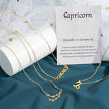 Xqumoi Capricorn Zodiac Layer Necklaces 14K Gold Plated 12 Constellation Zodiac Dainty Pendant Choker Horoscope Astrology Star Necklace Jewelry Birthday Gifts for Women Girls with Marble Display Card