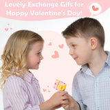 Xqumoi 24Pcs Valentine’s Day Conversation Heart Stampers with Gift Cards Valentines Greeting Cards Candy Love Stamps Party Favors Kids Exchange Gifts School Classroom Student Prizes Goody Bag Fillers