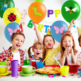 Xqumoi 50Pcs Bugs Party Balloons 12Inch Spring Summer Insect Theme Latex Balloons Party Decorations Supplies Butterfly Bee Ladybug Caterpillar Stag Beetle Patterns Balloon for Birthday Baby Shower