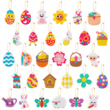 Xqumoi 30Pcs 5D Easter Diamond Painting Keychain Hanging Ornaments Kit Easter Egg Bunny DIY Diamond Art Mosaic Full Drill Key Chain Handmade Rhinestone Gem Art Crafts Pendant Gift Tags for Kids Adults