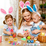 Xqumoi 30Pcs 5D Easter Diamond Painting Keychain Hanging Ornaments Kit Easter Egg Bunny DIY Diamond Art Mosaic Full Drill Key Chain Handmade Rhinestone Gem Art Crafts Pendant Gift Tags for Kids Adults