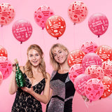 Xqumoi 50Pcs Galentine's Day Balloons Set Valentine’s Day Party Decorations for Women Girls 12Inch Red Pink Latex Balloons No Boys Allowed Bachelorette Party Decor Ladies Celebration Party Supplies