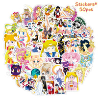 Xqumoi 80Pcs Sailor Moon Party Decorations, Centerpiece Sticks Table Toppers Anime Stickers Sailor Moon Themed Happy Birthday Party Favors Supplies for Kids Baby Shower Photo Booth Props Decorations